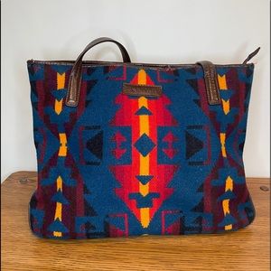 Pendleton Wool And Leather Handbag Multicolor